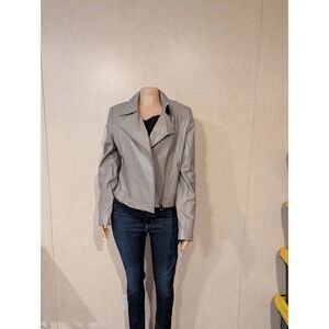 BNCI Genuine Leather Jacket Light Gray NWT Large